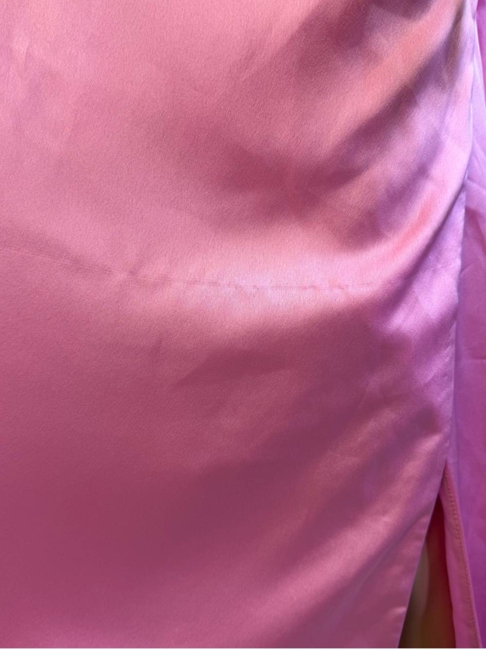 Show Me Your Mumu Jodie Dress in Pink Luxe Satin off shoulder maxi barbie - Picture 6 of 9